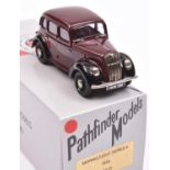 A Pathfinder Models white metal Morris Eight Series E saloon (PFM25). An example in maroon with