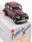 A Pathfinder Models white metal Morris Eight Series E saloon (PFM25). An example in maroon with