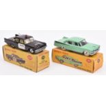 2 Dinky Toys American Cars. Dodge Royal sedan (191). In light green with black flash. Plus a De Soto