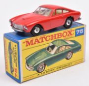 A Matchbox Series Ferrari Berlinetta (75b). In red with chrome wheels and black plastic tyres.