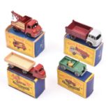 4x Matchbox Series. Bedford Tipper Truck (3b). Scammell Mechanical Horse (10a). Land Rover (12a).