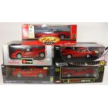 5 1:18 scale cars. 2x Hotwheels - Ferrari F430 and Ferrari 250GT Berlinetta. Anson Ferrari 328GTS.