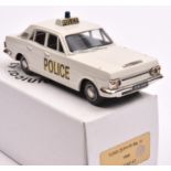 A Pathfinder Minicar 43 white metal 1966 Ford Zephyr Mk 1V saloon. An example in white Police livery