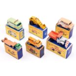 6x Matchbox Series. Scammell Snow Plough (16c). Commer Milk Delivery Float (21c). Hydraulic