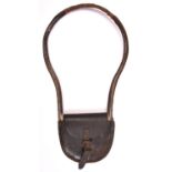 A Railway Tyers single line Tablet Pounch and Hoop. Leather covered hoop and pouch with brass
