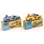 2 Corgi Toys. Lotus Elan S2 (318). In metallic blue with black interior and spun wheels. RN 6,