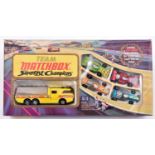 Matchbox Gift Set G4. 'Team Matchbox Superfast Champions'. Comprising racing car transporter (K-7)