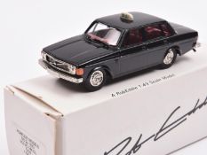 A Rob Eddie (Brooklin Models) 1973 Volvo 144GL TAXI. (2X). In black with red interior, TAXI sign