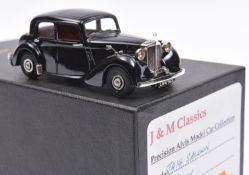 J&M Classics white metal model Alvis TA 14 Saloon No.20. An example in black with maroon interior.