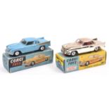 2 Corgi Toys Studebaker 'Golden Hawk' (211/211S). Early example in light blue, with gold flash, no