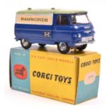 A Corgi Toys Commer Three Quarter Ton Van. An example in 'Hammonds' promotional livery, blue and