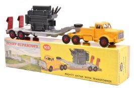 Dinky Supertoys Mighty Antar Transporter with Transformer (908). Yellow tractor unit, with grey