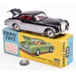 Corgi Toys Bentley Continental Sports Saloon (224). An example in black and metallic silver, with