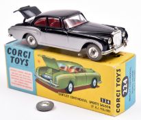 Corgi Toys Bentley Continental Sports Saloon (224). An example in black and metallic silver, with