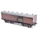 A Gauge One railway Carette for Bassett Lowke LMS 1924 Royal Mail TPO coach. Travelling Post