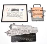 2x items of GWR interest. A limited issue cast aluminium plaque celebrating the GWR King Class 4-6-0