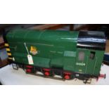 A 5 inch gauge battery driven Class 08 0-6-0T diesel shunter. Home built steel and plywood body with