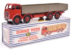 Dinky Supertoys Foden FG 8-wheel Diesel Wagon (901). Example with red cab, chassis and wheels, and