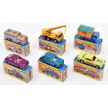 6 Matchbox Superfast. 60. Office Site Truck, in mid blue, with plated silver plastic base and