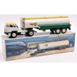 A French Dinky Supertoys Tracteur Unic Avec Semi-Remorque Air BP (887). In white, green & yellow '