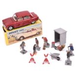 French Dinky Peugeot 204 (510). In metallic red with white interior, spun wheels and black tyres.