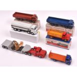 5 well repainted Dinky Toys. Antar Low Loader with Propeller Load. In red and light grey livery,
