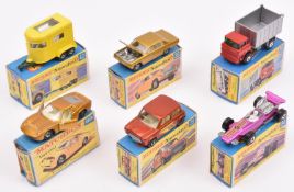 6x Matchbox Superfast. GMC Tipper Truck (26c). Racing Mini in metallic bronze (29d). Lamborghini