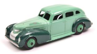 Dinky Toys 39 Series Chrysler Royal sedan (39e). A U.S. export example in two tone green, with mid