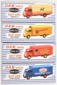4 French Limited issue DAN TOYS Guy Vans. Weetabix (DAN212), Spratts (DAN213), Ever Ready (DAN214)