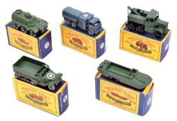 5x Matchbox Series. M3 Prsonnel Carrier (49a). Saracen Personnel Carrier (54a). DUKW Amphibian (