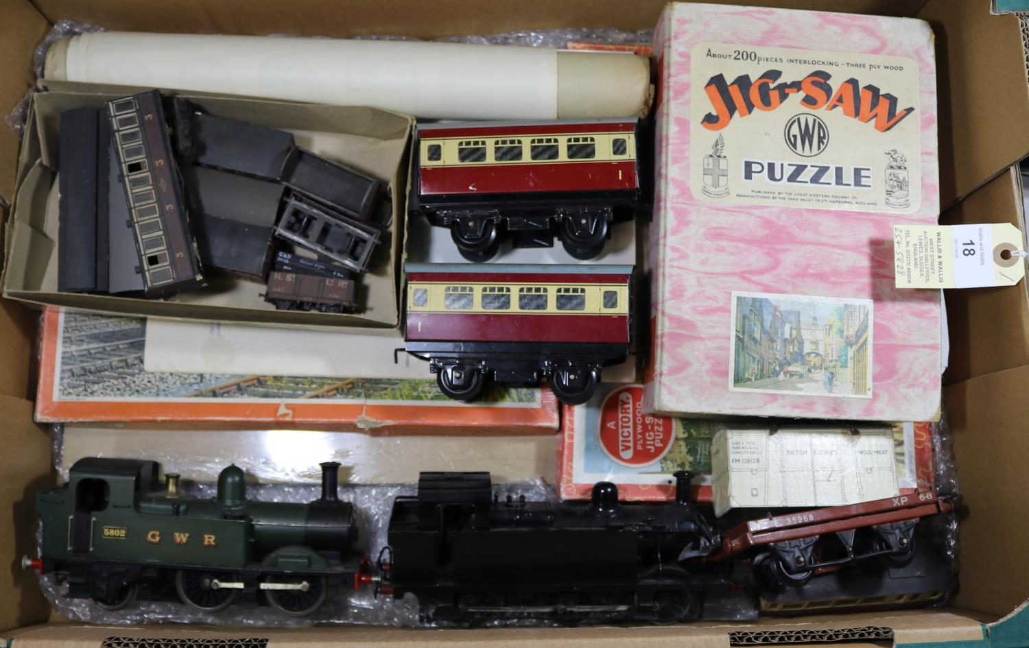 Small quantity of O gauge model railway. 2x kit built tank locomotives. An LMS/BR 0-6-0 in unlined