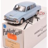 A Pathfinder Models white metal 1963 Triumph 2000 MK.I (PFM 27). An example in light blue. With