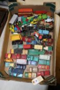 40+ vehicles by Corgi, Matchbox, Tekno, Lone Star, etc. Corgi including; Commer vans, Ford Thames