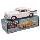 Corgi Toys Studebaker 'Golden Hawk' (211M). A scarce example in white with gold flash, mechanical