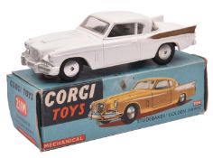 Corgi Toys Studebaker 'Golden Hawk' (211M). A scarce example in white with gold flash, mechanical
