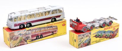 2 Dinky Supertoys. Leyland 8 Wheel Chassis (936). In silver, red livery, with red plastic wheels and