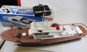 3 radio controlled Ships, one to be completed. A Harbour Launch 'Samson'. Length: 90cm. A plastic