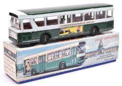 French Dinky Autobus Parisien (889). Example in dark green and pale green 'Paris' livery, with