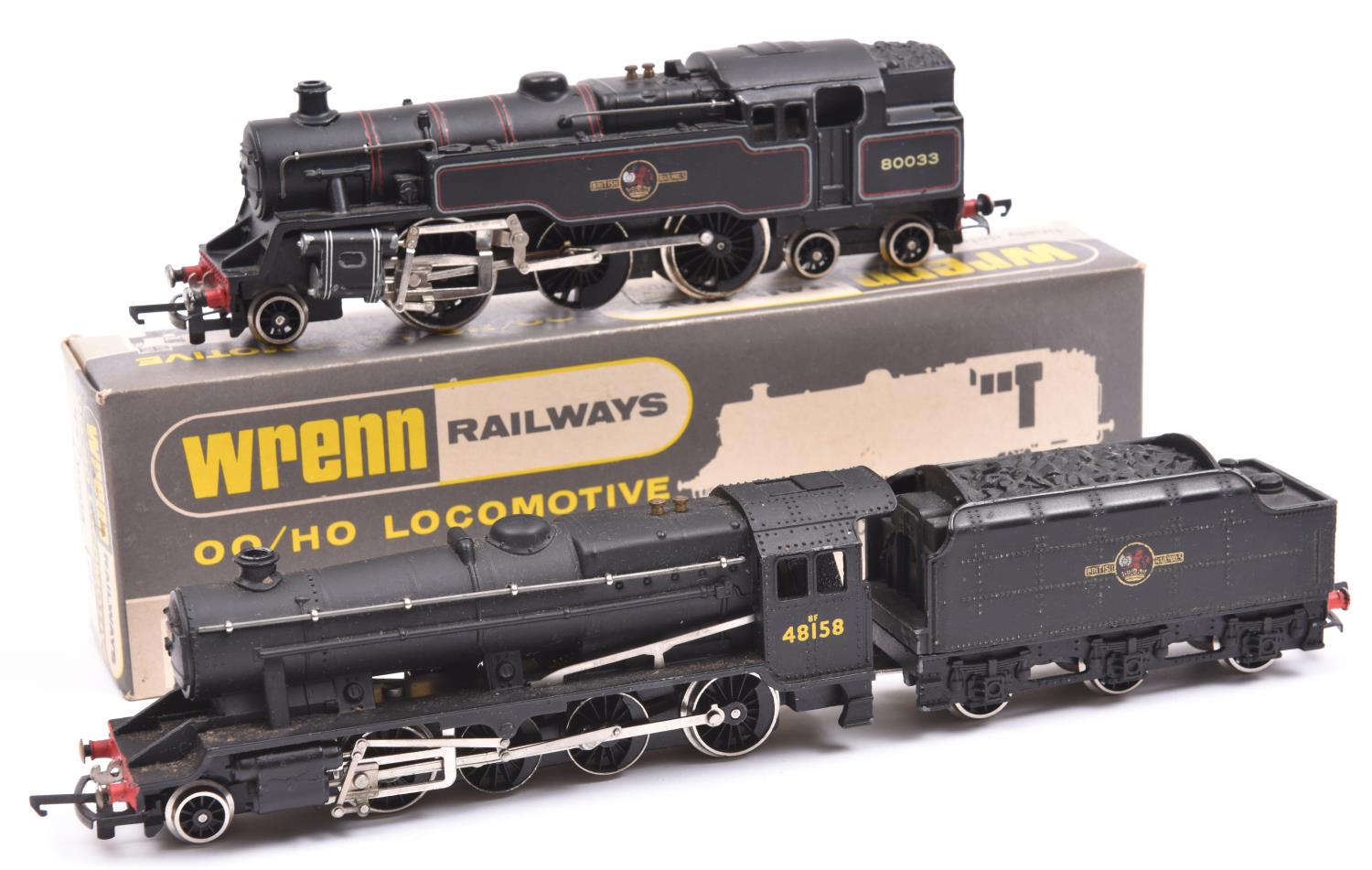 2 OO Locomotives. Wrenn B.R. 2-6-4 Standard tank locomotive (W2218) RN80033, in lined black