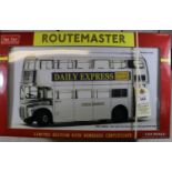 A Sun Star 1:24 scale London Transport Routemaster in 'unpainted' silver. RM664, Garage FW7,