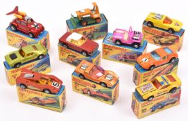 10 Matchbox Superfast etc. 1. Mod Rod. Yellow, orange glazing, silver engine, black wheels and