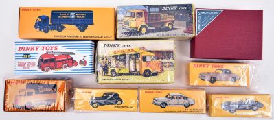 10 Atlas Dinky. Citroen Flying 15 (24N), Ford Camion Bache Calberson (25JJ), Camion Laitier (250),