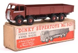 Dinky Supertoys No.501 Foden Diesel 8-Wheel Wagon. Early example in the first colour, dark brown