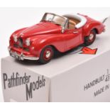 A Pathfinder Models white metal 1952 Jowett Jupiter (PFM18). An example in bright red. With
