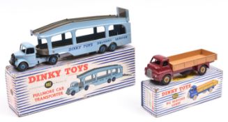 2 Dinky Toys. A Big Bedford Lorry (922). In maroon with fawn body and fawn wheels, with black