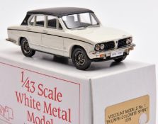 A Viscount 1/43 Scale White Metal Models No.1 Triumph Dolomite Sprint. An example in white with