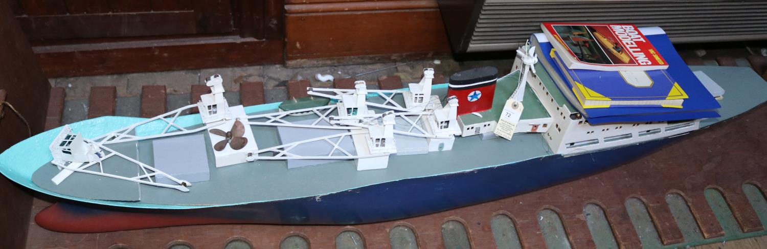 3 radio controlled Ships, one to be completed. A Harbour Launch 'Samson'. Length: 90cm. A plastic - Image 2 of 2