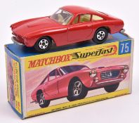 A Matchbox Superfast Ferrari Berlinetta (75A). Example in red. Boxed, minor wear. Vehicle Mint. £