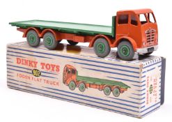 Dinky Supertoys Foden FG Flat Truck (902). Example with orange cab and chassis and green wheels