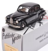 A Pathfinder Models white metal 1952 Humber Hawk Mk iV saloon (PFM21). An example in black. With